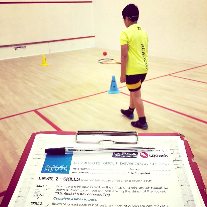 Off The Wall Squash - Junior Progress Awards - Test Pads - Coaching Resources